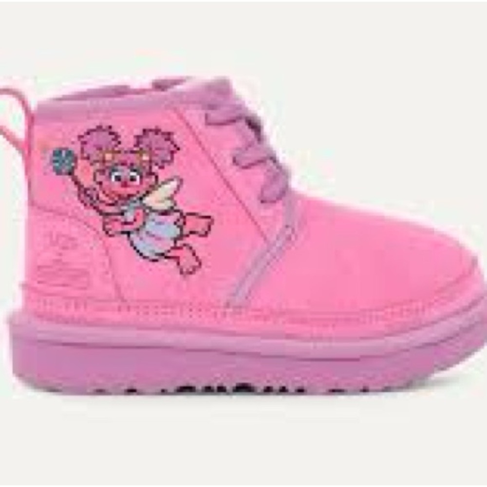 Ugg X Sesame Street Abby Neumel  Pink Toddler Girl Boots with Cartoon Design 10T